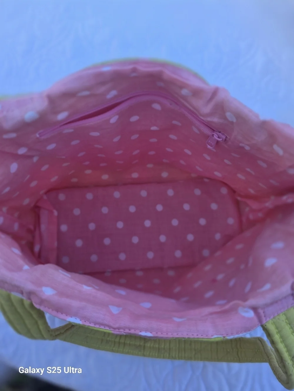 C&F Home Argyle Prepster Tote – Quilted Pink & Lime Bow Bag